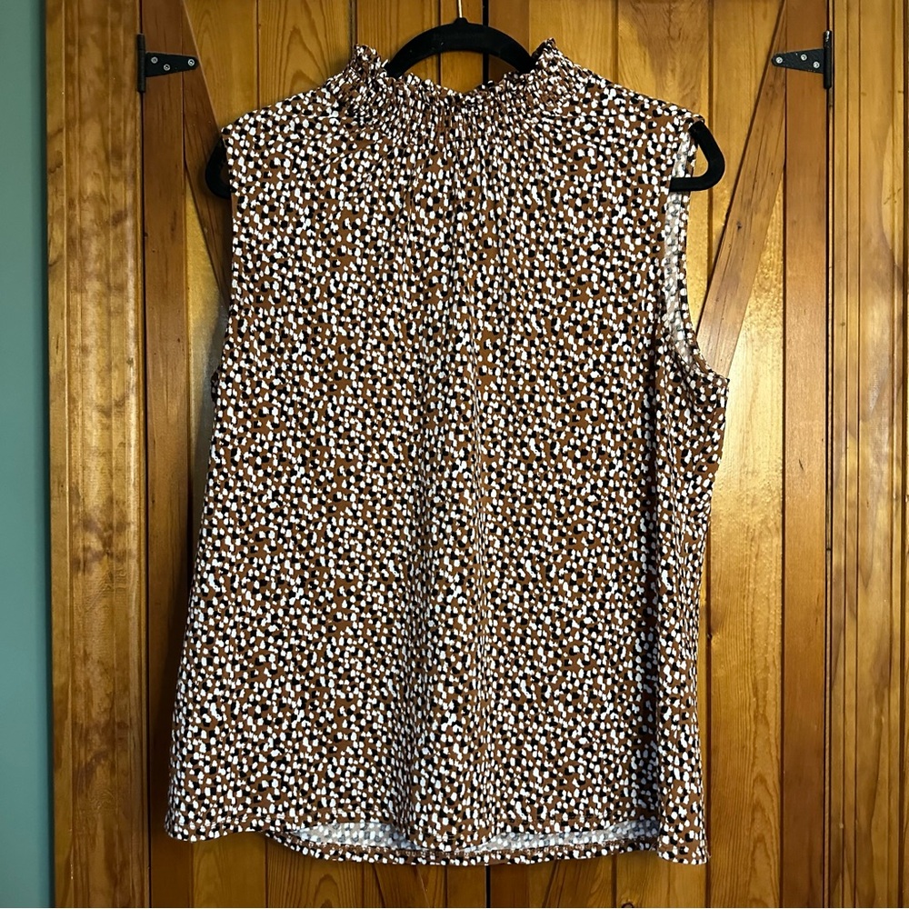 Adrianna Papell Spotted Sleeveless Blouse